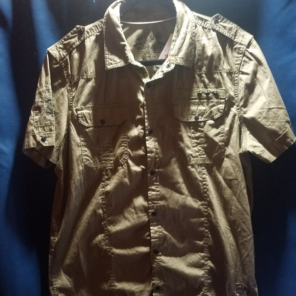 NWT David Bitton Military Style Button Down